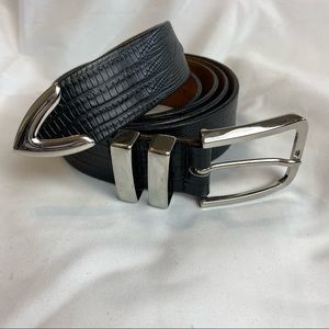 Genuine Leather Calfskin Belt Big Tall 54 Black
